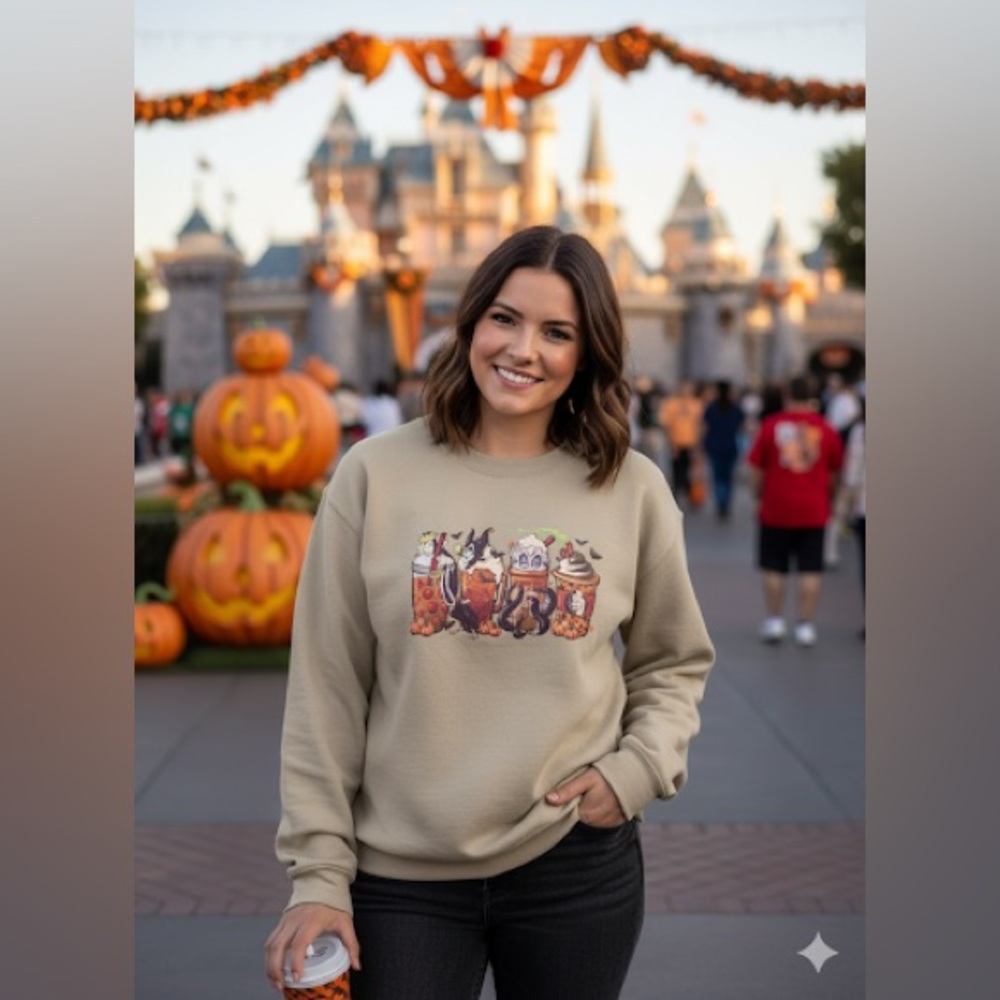 🎃 Disney Villains Halloween Frappuccino Sweatshirt - Size Medium👻
